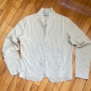 Embroidered and Beaded Mesh Cardigan